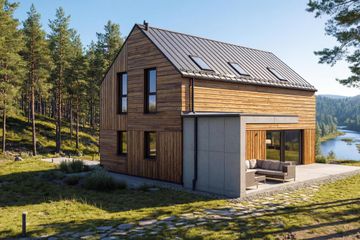  Projekt domu Tarpan 2 - drewniany (GDE1049) - projekt domu parterowego z poddaszem - Zdjęcie 2