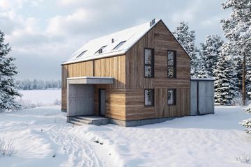  Projekt domu Tarpan 2 - drewniany (GDE1049) - projekt domu parterowego z poddaszem - Zdjęcie 3