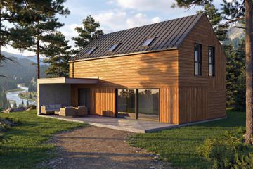  Projekt domu Tarpan 2 - drewniany (GDE1049) - projekt domu parterowego z poddaszem - Zdjęcie 1