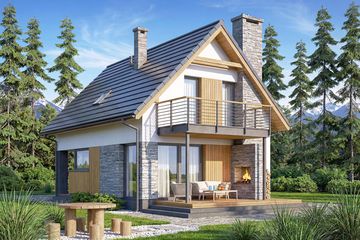  Projekt domu Carino modern (WOF1207) - projekt domu parterowego z poddaszem - Zdjęcie 2