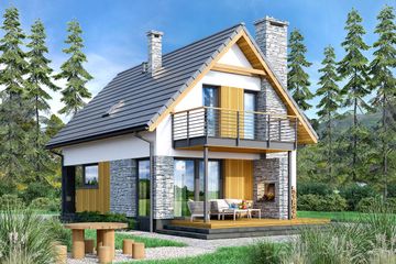  Projekt domu Carino modern (WOF1207) - projekt domu parterowego z poddaszem - Zdjęcie 2