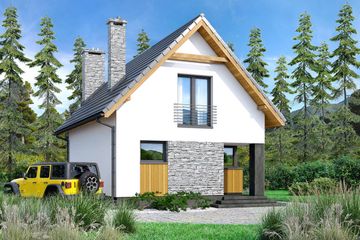  Projekt domu Carino modern (WOF1207) - projekt domu parterowego z poddaszem - Zdjęcie 3