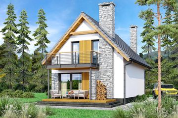  Projekt domu Carino modern (WOF1207) - projekt domu parterowego z poddaszem - Zdjęcie 4