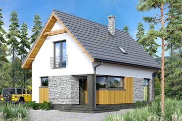  Projekt domu Carino modern (WOF1207) - projekt domu parterowego z poddaszem - Zdjęcie 1