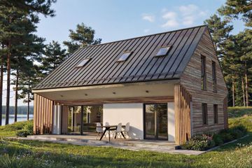  Projekt domu Grot 2 - drewniany (GDE1050) - projekt domu parterowego z poddaszem - Zdjęcie 9