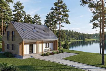  Projekt domu Grot 2 - drewniany (GDE1050) - projekt domu parterowego z poddaszem - Zdjęcie 5