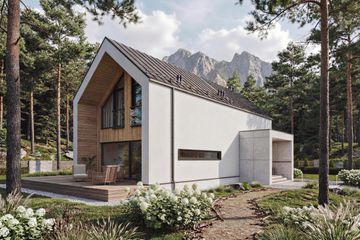  Projekt domu Stodoła 2 - drewniany (GDE1051) - projekt domu parterowego z poddaszem - Zdjęcie 2