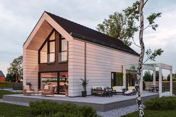  Projekt domu Stodoła 2 - drewniany (GDE1051) - projekt domu parterowego z poddaszem - Zdjęcie 1