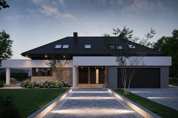  Projekt domu NewHouse 703 (KRZ1068) - projekt domu parterowego z poddaszem - Zdjęcie 1