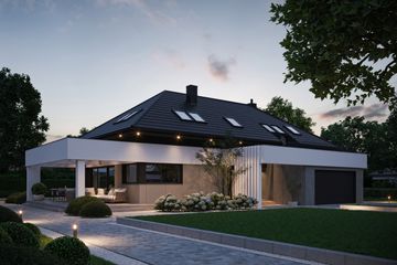  Projekt domu NewHouse 703 (KRZ1068) - projekt domu parterowego z poddaszem - Zdjęcie 15