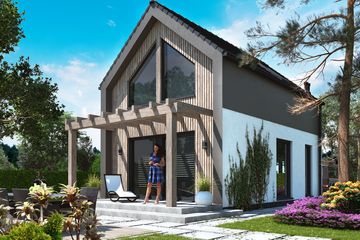  Projekt domu Ka157 war.1 Sz (PKT1285) - projekt domu parterowego z poddaszem - Zdjęcie 1