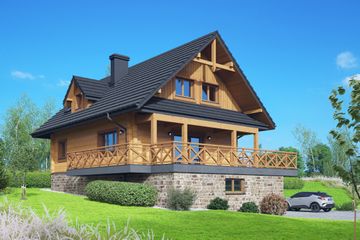  Projekt domu Milicz 59 dw pcr (KRP2714) - projekt domu parterowego z poddaszem - Zdjęcie 2