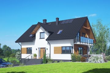  Projekt domu Żarowo 39 m (KRP2719) - projekt domu parterowego z poddaszem - Zdjęcie 1