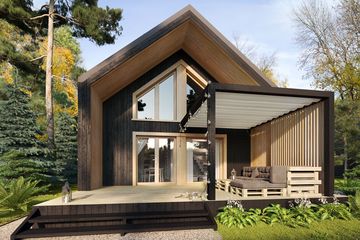  Projekt domu Erna 2 drewniana (BSE1232) - projekt domu parterowego z poddaszem - Zdjęcie 3