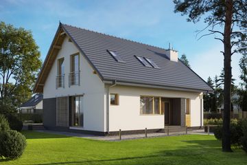  Projekt domu E-273a (WAX1223) - projekt domu parterowego z poddaszem - Zdjęcie 1