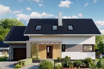  Projekt domu Dino Alter (1856) (KRD3000) - projekt domu parterowego z poddaszem - Zdjęcie 1