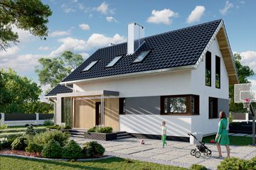  Projekt domu Dino Alter (1856) (KRD3000) - projekt domu parterowego z poddaszem - Zdjęcie 2