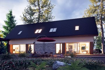  Projekt domu Morwa bez garażu bliźniak [B-BL] (WRF2395) - projekt domu parterowego z poddaszem - Zdjęcie 4