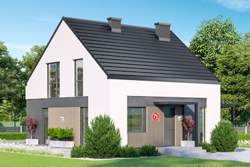  Projekt domu przy Cyprysowej 71 (KRK1736) - projekt domu parterowego z poddaszem - Zdjęcie 1