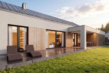 Projekt domu Ella - parterowy dom o powierzchni 144,26 m², dach dwuspadowy - ujęcie 2