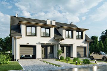  Projekt domu Gilbert 1 - bliźniak LLL (WRD3102) - projekt domu parterowego z poddaszem - Zdjęcie 1