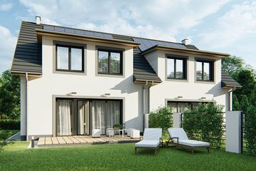  Projekt domu Gilbert 1 - bliźniak LLL (WRD3102) - projekt domu parterowego z poddaszem - Zdjęcie 2