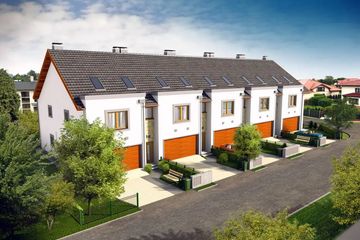  Projekt domu Imbir - bliźniak LP (WRD3103) - projekt domu z pełnym piętrem i poddaszem - Zdjęcie 1