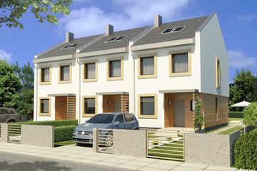  Projekt domu Kaja - bliźniak LSP (WRD3106) - projekt domu z pełnym piętrem - Zdjęcie 1