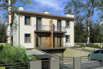  Projekt domu Poezja 1A - bliźniak LLL (WRD3121) - projekt domu z pełnym piętrem - Zdjęcie 1