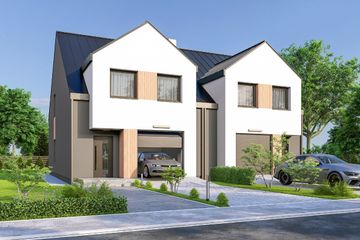  Projekt domu Melodia B1 - bliźniak LLL (WRD3119) - projekt domu parterowego z poddaszem - Zdjęcie 1