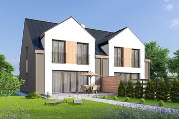  Projekt domu Melodia B1 - bliźniak LLL (WRD3119) - projekt domu parterowego z poddaszem - Zdjęcie 2