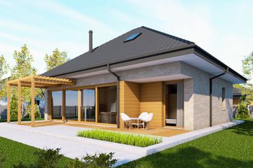  Projekt domu Mini 20 PLUS (wersja B) energo plus (WRC2822) - projekt domu parterowego z poddaszem - Zdjęcie 1