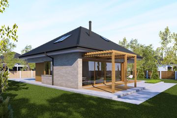  Projekt domu Mini 20 PLUS (wersja B) energo plus (WRC2822) - projekt domu parterowego z poddaszem - Zdjęcie 2