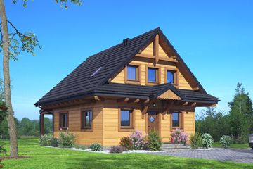  Projekt domu Gryfice małe 3 dws (KRP2718) - projekt domu parterowego z poddaszem - Zdjęcie 1