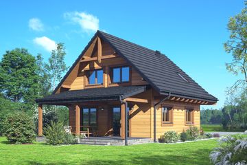  Projekt domu Gryfice małe 3 dws (KRP2718) - projekt domu parterowego z poddaszem - Zdjęcie 2