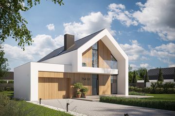  Projekt domu NewHouse 754 G1 (KRZ1071) - projekt domu parterowego z poddaszem - Zdjęcie 3