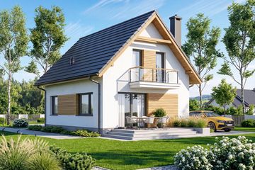  Projekt domu Melon (WOF1211) - projekt domu parterowego z poddaszem - Zdjęcie 4