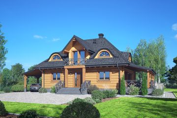  Projekt domu Chmielniki dw 43 (KRP2721) - projekt domu parterowego z poddaszem - Zdjęcie 1