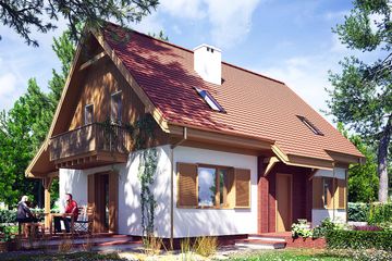  Projekt domu Rodzynka bez garażu [B] (WRF2400) - projekt domu parterowego z poddaszem - Zdjęcie 1