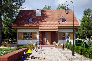  Projekt domu Rodzynka bez garażu [B] (WRF2400) - projekt domu parterowego z poddaszem - Zdjęcie 2