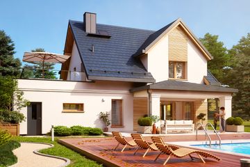  Projekt domu Pinia 3 (BSA2354) - projekt domu parterowego z poddaszem - Zdjęcie 1