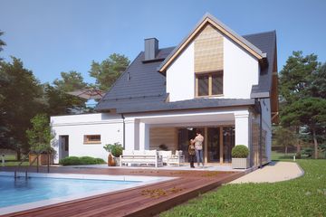  Projekt domu Pinia 3 (BSA2354) - projekt domu parterowego z poddaszem - Zdjęcie 3