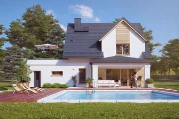  Projekt domu Pinia 3 (BSA2354) - projekt domu parterowego z poddaszem - Zdjęcie 5