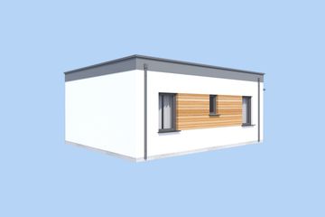 Projekt domu letniskowego Lens dom letniskowy - parterowy dom o powierzchni 42,97 m², dach dwuspadowy - ujęcie 4