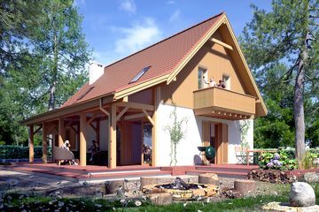  Projekt domu Rodzynka z garażem 1-st. [A] (WRF2401) - projekt domu parterowego z poddaszem - Zdjęcie 3