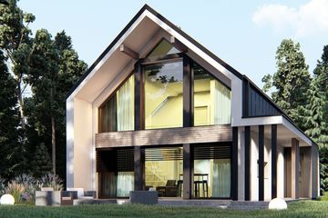  Projekt domu uA307 (WCB1469) - projekt domu parterowego z poddaszem - Zdjęcie 1