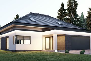  Projekt domu uA329 (WCB1473) - projekt domu parterowego z poddaszem - Zdjęcie 1