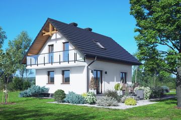  Projekt domu Gładyszowo 70 bk pcr (KRP2728) - projekt domu parterowego z poddaszem - Zdjęcie 1