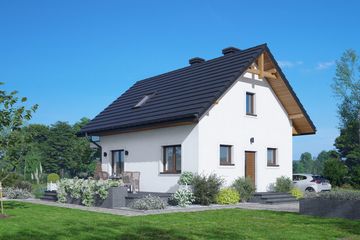  Projekt domu Gładyszowo 70 bk pcr (KRP2728) - projekt domu parterowego z poddaszem - Zdjęcie 2