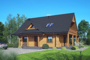  Projekt domu Modrzewo dw 39 (KRP2729) - projekt domu parterowego z poddaszem - Zdjęcie 1